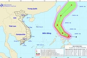 Bão VONGFONG tiếp tục di chuyển với sức gió mạnh nhất cấp 12
