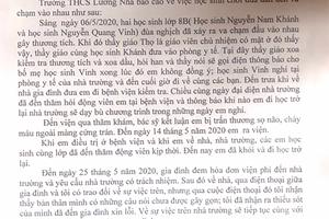 Yêu cầu Hiệu trưởng Trường THCS Lương Nha kiểm điểm trách nhiệm