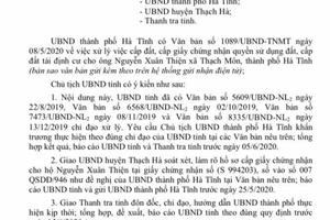 Yêu cầu Chủ tịch TP Hà Tĩnh báo cáo trước ngày 5/6