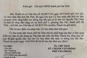 Yêu cầu Chủ tịch UBND TP Hà Tĩnh báo cáo trước ngày 10/8​