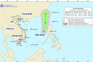 Vùng áp thấp trên biển Đông đã mạnh lên thành áp thấp nhiệt đới
