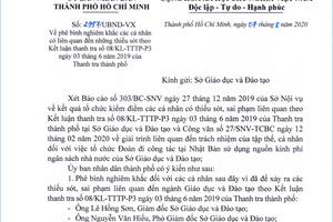 TP Hồ Chí Minh: Phê bình nghiêm khắc Giám đốc Sở Giáo dục và Đào tạo