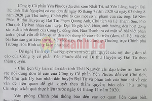 Báo cáo Thủ tướng kết quả thực hiện trước ngày 1/11/2020
