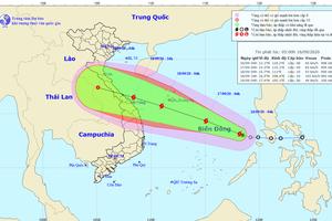 Áp thấp nhiệt đới mạnh lên thành bão số 5 và di chuyển nhanh về các tỉnh miền Trung