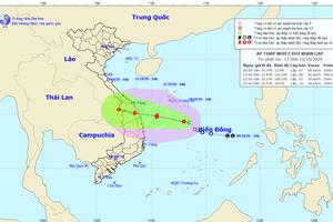 ATNĐ có khả năng mạnh lên thành bão, hướng về khu vực các tỉnh miền Trung