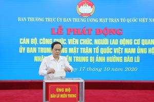 MTTQ Việt Nam kêu gọi ủng hộ nhân dân vùng bị thiệt hại do bão lũ