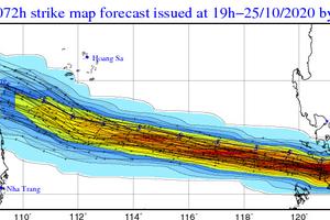 Bão số 9 rất mạnh, giật cấp 14 khi vào đất liền các tỉnh miền Trung