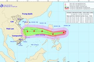 Siêu bão Goni sắp đi vào biển Đông