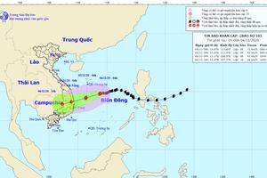 Bão số 10 tiến về Quảng Ngãi - Khánh Hòa, từ đêm nay các tỉnh Miền Trung mưa lớn 