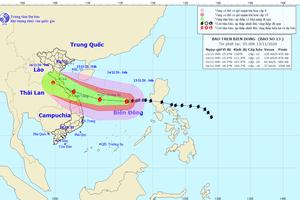 Bão số 13 đang tiến nhanh về quần đảo Hoàng Sa