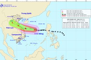 Trưa mai (14/11) bão số 13 sẽ vào vùng biển từ Quảng Bình đến Quảng Ngãi