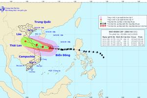 Bão số 13 đột ngột mạnh lên, giật cấp 17