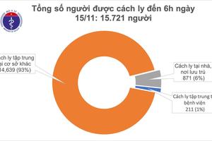 Sáng 15/11: Việt Nam có thêm 9 ca mắc COVID-19 đều là người nhập cảnh