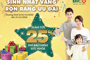 BIC giảm tới 25% phí bảo hiểm sức khỏe nhân dịp sinh nhật