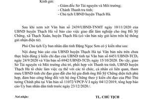 UBND huyện Thạch Hà tiếp tục “phớt lờ” chỉ đạo của UBND tỉnh