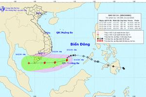 Bão số 14 trên Biển Đông có khả năng mạnh thêm, gió giật cấp 10