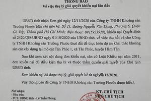 Sớm giải quyết khiếu nại cho Công ty Trường Phước?