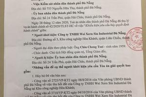 Toà án thụ lý đơn khởi kiện của Cty TNHH Wei Xern Sin Industrial Đà Nẵng