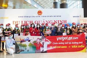 Sân bay Vân Đồn mở cửa trở lại đón chuyến bay Vietjet đầu tiên