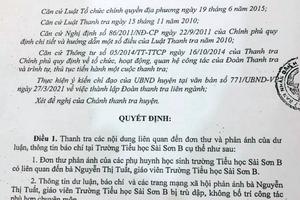 Hà Nội: Công bố quyết định thanh tra sự việc tại Trường Tiểu học Sài Sơn B