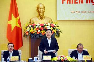 Chủ tịch Quốc hội Vương Đình Huệ chủ trì phiên họp đầu tiên của Hội đồng Bầu cử Quốc gia sau kiện toàn nhân sự