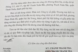 Thanh tra Bộ Xây dựng chuyển đơn đến UBND TP Hà Nội