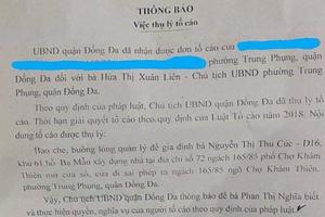 Thụ lý đơn tố cáo Chủ tịch UBND phường Trung Phụng