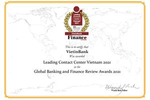 VietinBank được vinh danh “Trung tâm Dịch vụ khách hàng dẫn đầu Việt Nam” 4 năm liên tiếp
