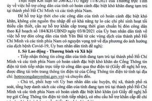 Yên Bái hỗ trợ 1,5 triệu đồng cho công dân có hoàn cảnh khó khăn đang tạm trú tại các tỉnh phía Nam