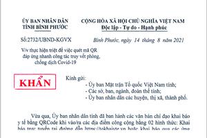 Bình Phước: Tăng cường quét mã QR đáp ứng công tác truy vết phòng, chống dịch