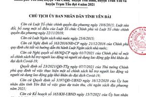 Yên Bái: Hơn 400 triệu hỗ trợ đối tượng gặp khó khăn do đại dịch COVID - 19
