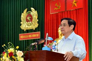 Thủ tướng Chính phủ Phạm Minh Chính làm việc với Viện Khoa học hình sự, Bộ Công an