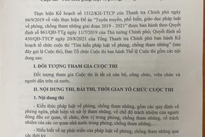 Thanh tra Chính phủ công bố Thể lệ Cuộc thi “Tìm hiểu pháp luật về phòng, chống tham nhũng”