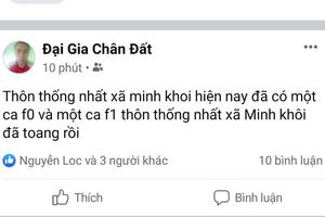 Xử phạt 3 tài khoản facebook đăng tải thông tin sai sự thật

