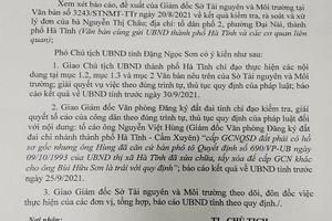 Yêu cầu UBND TP Hà Tĩnh báo cáo trước ngày 30/9