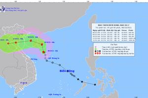 Áp thấp nhiệt đới trên biển Đông đã mạnh thành cơn bão số 7, giật cấp 10