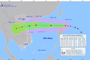 Bão Kompasu tăng cấp, dự báo tiếp tục mạnh thêm