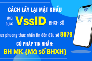 BHXH Việt Nam: Cấp lại mật khẩu đăng nhập ứng dụng VssID qua nhắn tin đến 8079