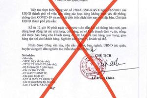 Giả mạo văn bản phòng, chống dịch bệnh Covid-19 của UBND TP Đà Nẵng