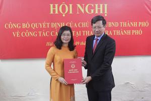 Bà Vũ Anh Thư được bổ nhiệm giữ chức vụ Phó Chánh Thanh tra thành phố

