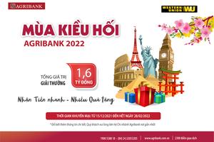 Ưu đãi hấp dẫn khi nhận kiều hối qua Agribank cùng chương trình khuyến mại “Nhận tiền nhanh - Nhiều quà tặng”
