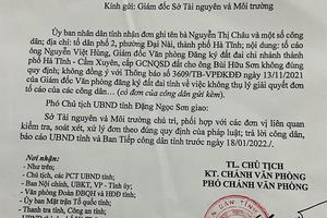 Giao Sở TN&MT báo cáo trước ngày 18/1/2022