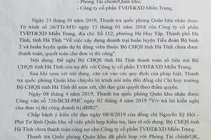 Chậm thực hiện chỉ đạo của Thanh tra Quốc phòng Quân khu 4   