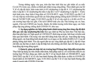 Triển khai các biện pháp hành chính theo cấp độ dịch