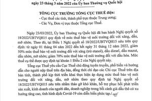 Áp dụng mức thuế bảo vệ môi trường đối với xăng, dầu, mỡ nhờn