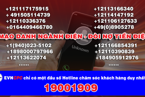 Cảnh báo nhiều số điện thoại giả danh ngành điện gọi đòi tiền điện để lừa đảo