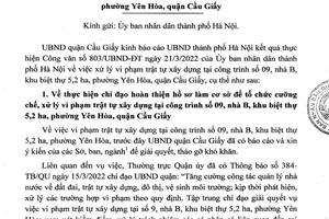 UBND quận Cầu Giấy “kêu khó” hoàn thiện hồ sơ?