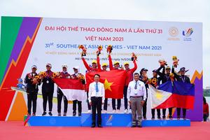 Đội tuyển Việt Nam đoạt 2 Huy chương Vàng môn đua thuyền Rowing

