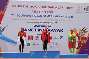 Vận động viên Nguyễn Thị Hương đoạt huy chương vàng đơn nữ Canoeing 1.000m