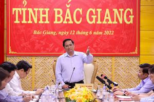 Làm việc với Ban Thường vụ Tỉnh ủy Bắc Giang, Thủ tướng yêu cầu tập trung thực hiện ba khâu đột phá chiến lược 